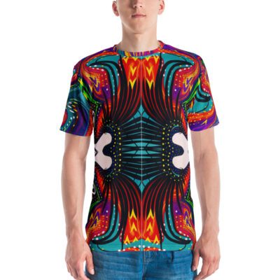Chromatic Pulse — Neon Energy Sigil in Cyber Streetwear Form | Festival + Fitness Flow State Design | All-Over Print Unisex T-Shirt