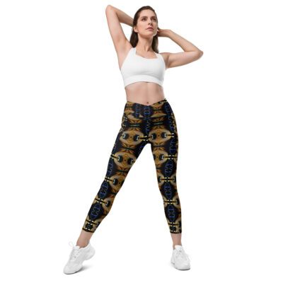 Afterglow’s Noir Mirage – Crossover Leggings With Pockets