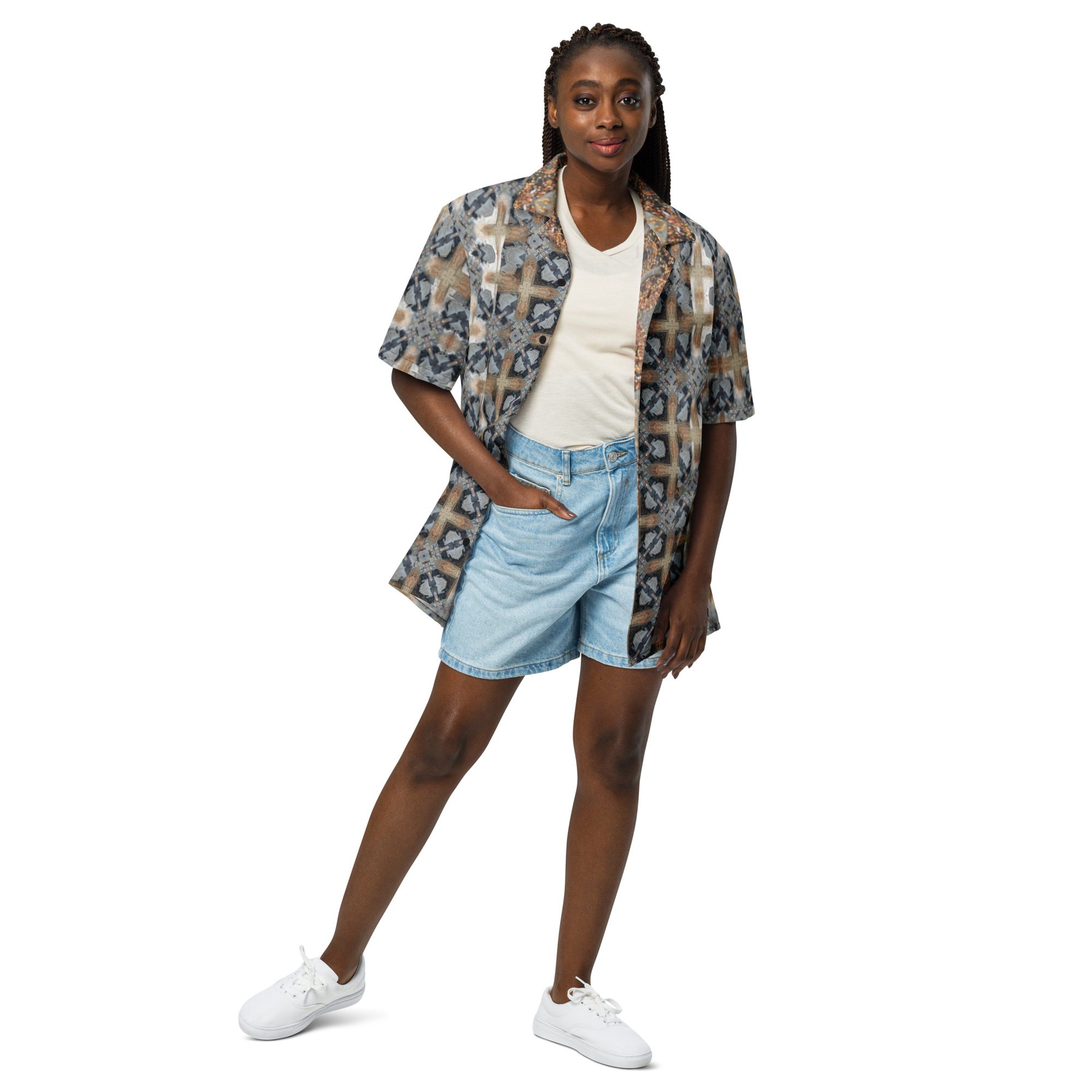 Urban Alloy — All-Over Print Unisex Button Shirt