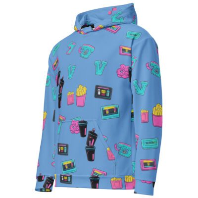 Neon Retro Snack Pack All-Over Print Hoodie