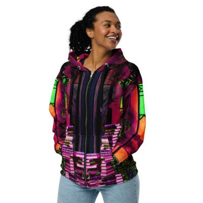 The Archivist’s Ascension Through Fractured Light — Unisex Zip Hoodie