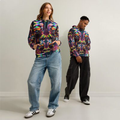 The Neon Watchers Protocol — All-Over Print Unisex Cotton Hoodie