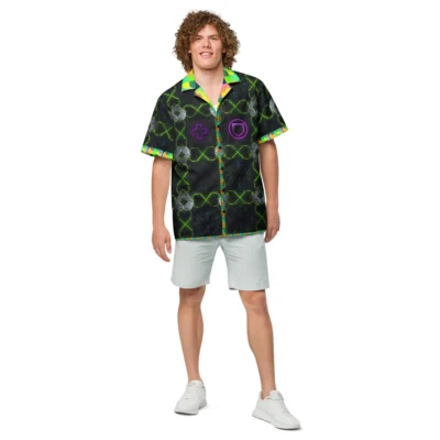 Executive Mode: Neon X Dominion Unisex All-Over Print Button-Up Shirt