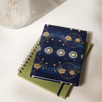 Celestial Rose Astrology Journal – Cosmic Moon Phase Hardcover Notebook | Spiritual Writing Journal | Astrology Gift | Hardcover Journal Matte