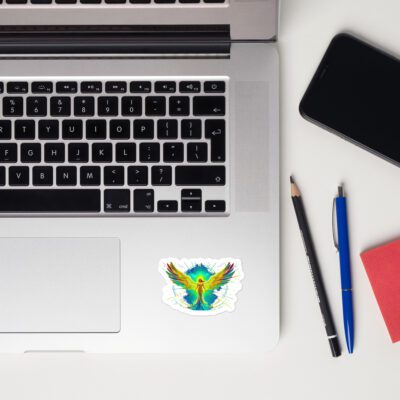 Radiant Ascension Emblem — Celestial Winged Energy in Sacred Aura Streetwear Aesthetic | Divine Light Symbol Design | Kiss-Cut Vinyl Decal